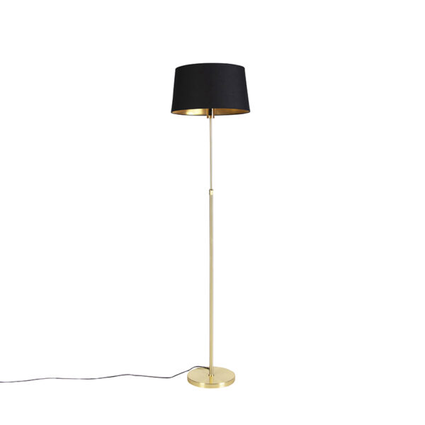 vloerlampen Vloerlamp met zwarte kap 45 cm verstelbaar Parte StaalStof Zwart Hou jij wel van een klassieke touch in je Dan is deze vloerlamp echt iets voor Een