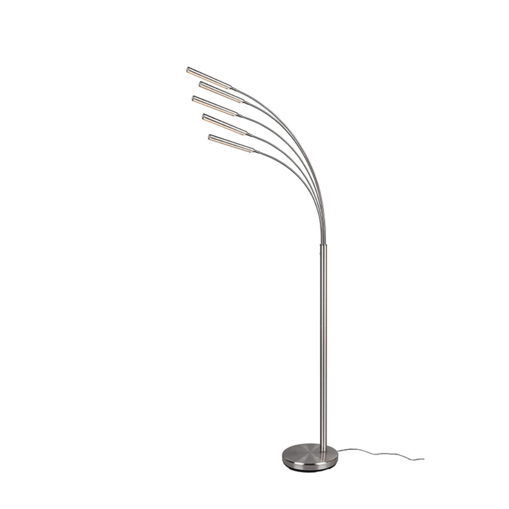 vloerlampen Vloerlamp staal incl. LED dimbaar Kasia Staal Wauw is een echte Deze moderne vloerlamp krijgt meteen alle aandacht in de ruimte. gemaakt van wat hem