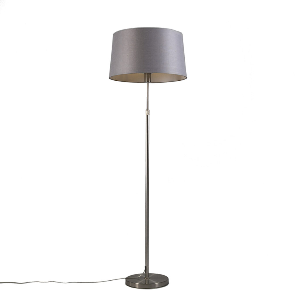 vloerlampen Vloerlamp staal met kap grijs 45 cm verstelbaar Parte KunststofMetaal Staal Hou jij wel van een minimalistische touch in je Dan is deze vloerlamp