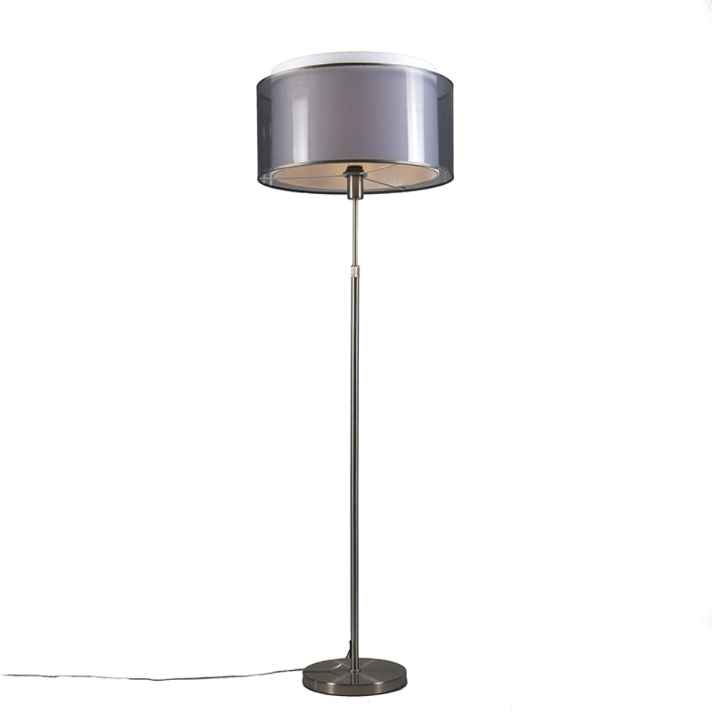 vloerlampen Vloerlamp staal met kap 45 cm verstelbaar Parte KunststofMetaal Staal Een moderne vloerlamp afgewerkt in staal. Voorzien van een elegante en zwarte