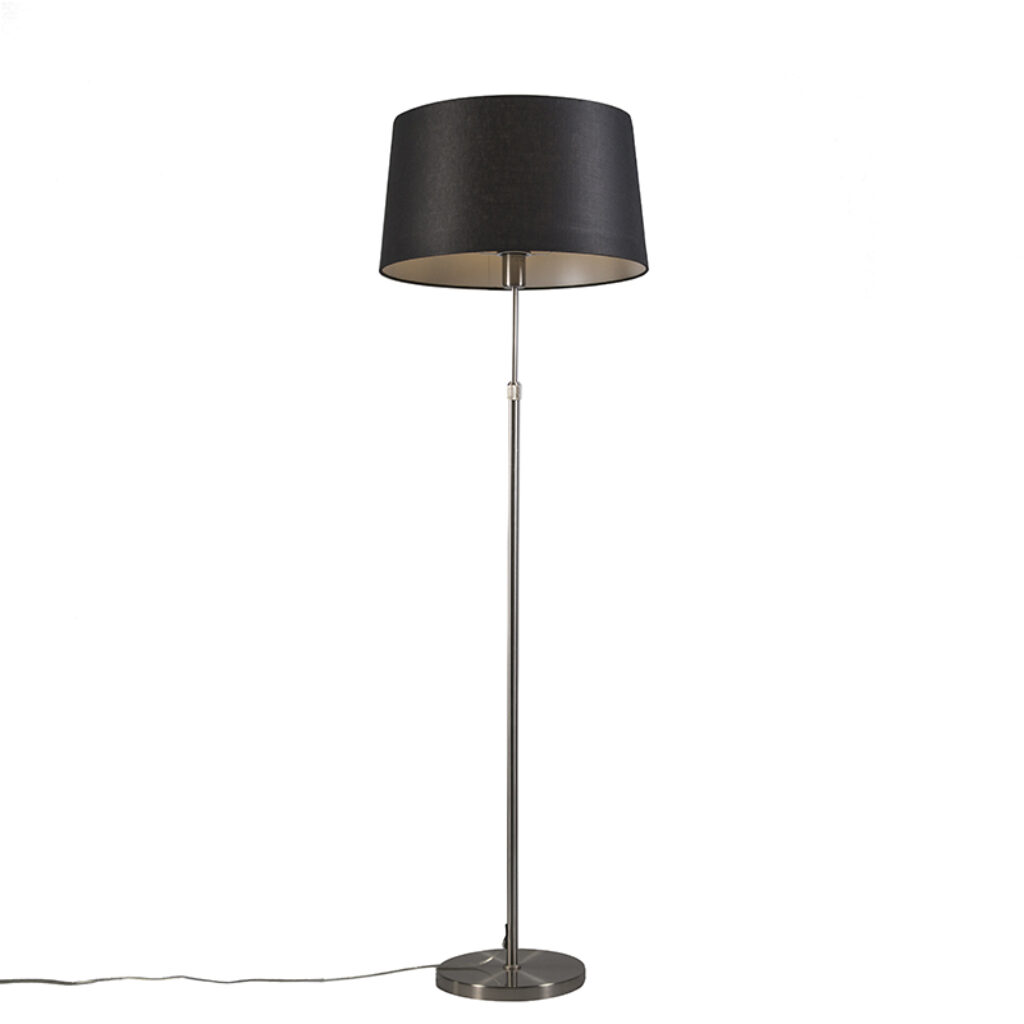 vloerlampen Vloerlamp staal met kap zwart 45 cm verstelbaar Parte KunststofMetaal Staal Hou jij wel van een minimalistische touch in je Dan is deze vloerlamp
