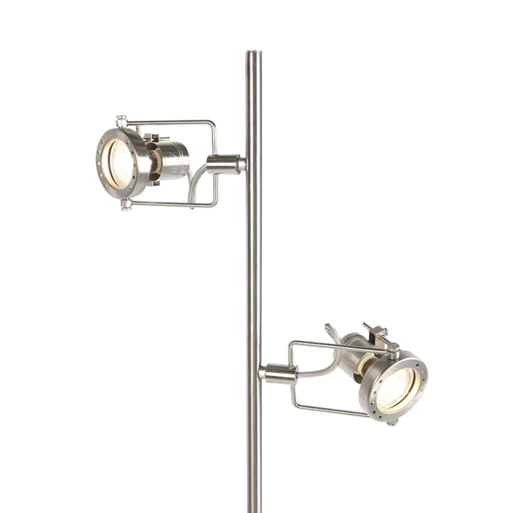 vloerlampen vloerlamp staal Suplux Staal De is een stalen met twee verstelbare spots aan het armatuur deze zijn perfect om licht in je ruimtes mee te Deze lamp
