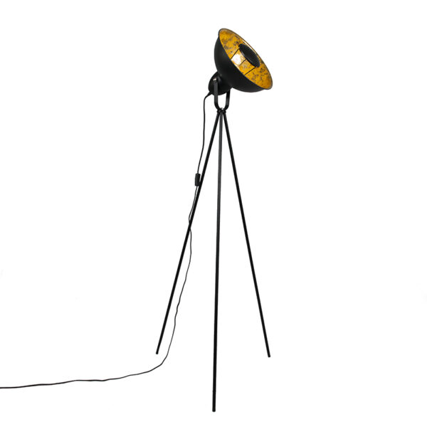 vloerlampen vloerlamp tripod zwart met goud Magna Basic 25 Staal Zwart De is van onze favorieten. Hij past perfect in een stoer en industrieel interieur. Een