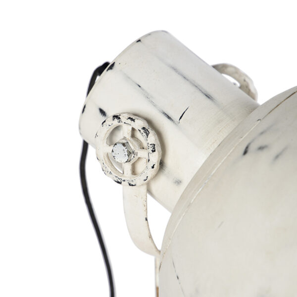 Industriële vloerlamp wit met mango hout - Mangoes - Afbeelding 2