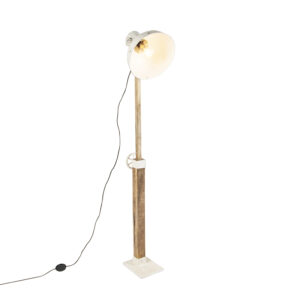 vloerlampen vloerlamp wit met mango hout Mangoes HoutStaal Wit Deze is een stoere in hoogte verstelbaar witte kap en afgewerkt hout. De kleur combinatie het