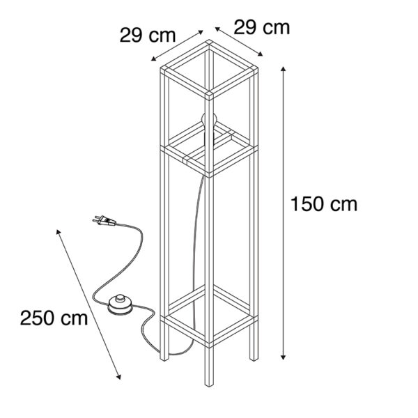 Industriële vloerlamp zwart - Big Cage 2 - Afbeelding 3