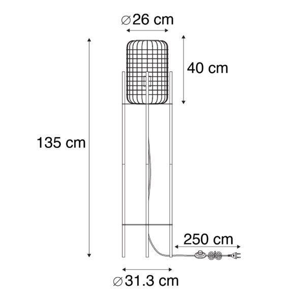 Industriële vloerlamp zwart - Bliss Vefa - Afbeelding 3