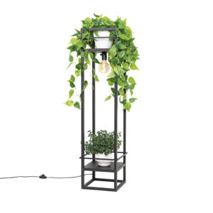 vloerlampen vloerlamp zwart Cage Rack Staal Zwart Hoe handig en gaaf is deze waarin je opbergruimte met sfeerverlichting kunt Super stijlvol om bijvoorbeeld een