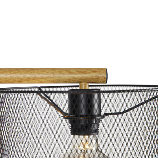Industriële vloerlamp zwart - Drum Mesh - Afbeelding 2