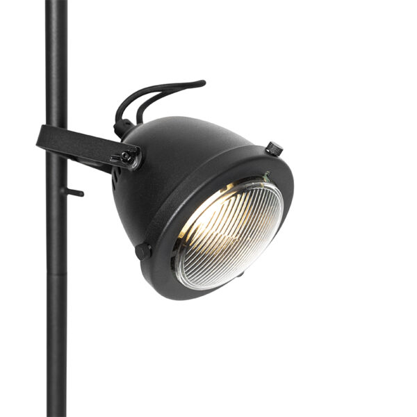 Industriële vloerlamp zwart 2-lichts - Emado - Afbeelding 2