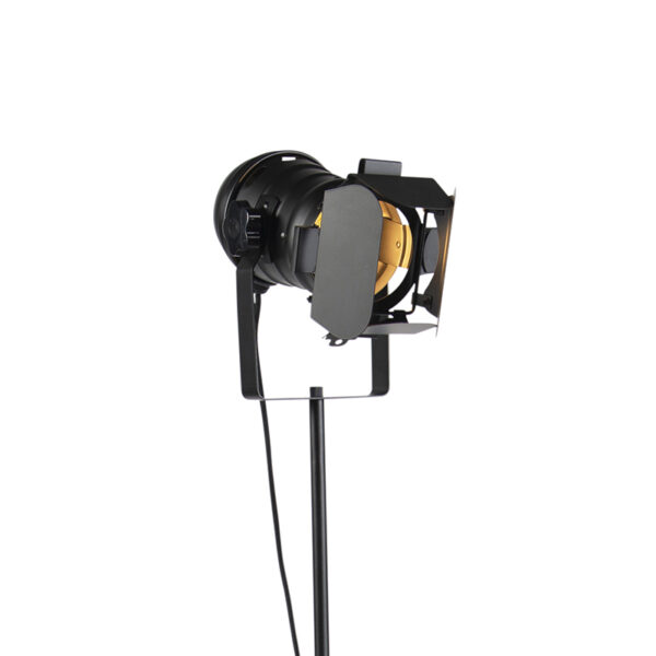 Industriële vloerlamp zwart kantelbaar - Movie - Afbeelding 2