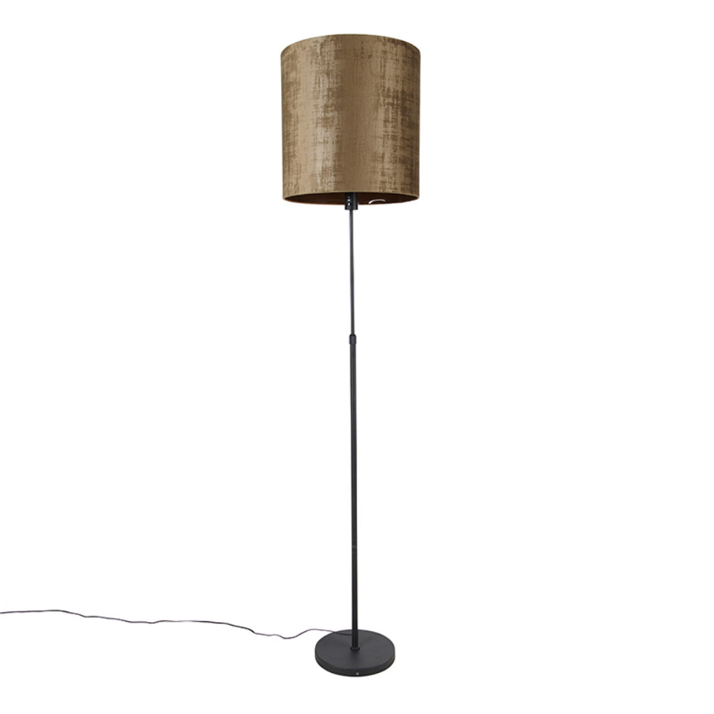 vloerlampen Vloerlamp zwart kap bruin 40 cm verstelbaar Parte StaalStof Bruin Een gezellige touch in je interieur met onze vloerlamp Parte. prachtige afgewerkt
