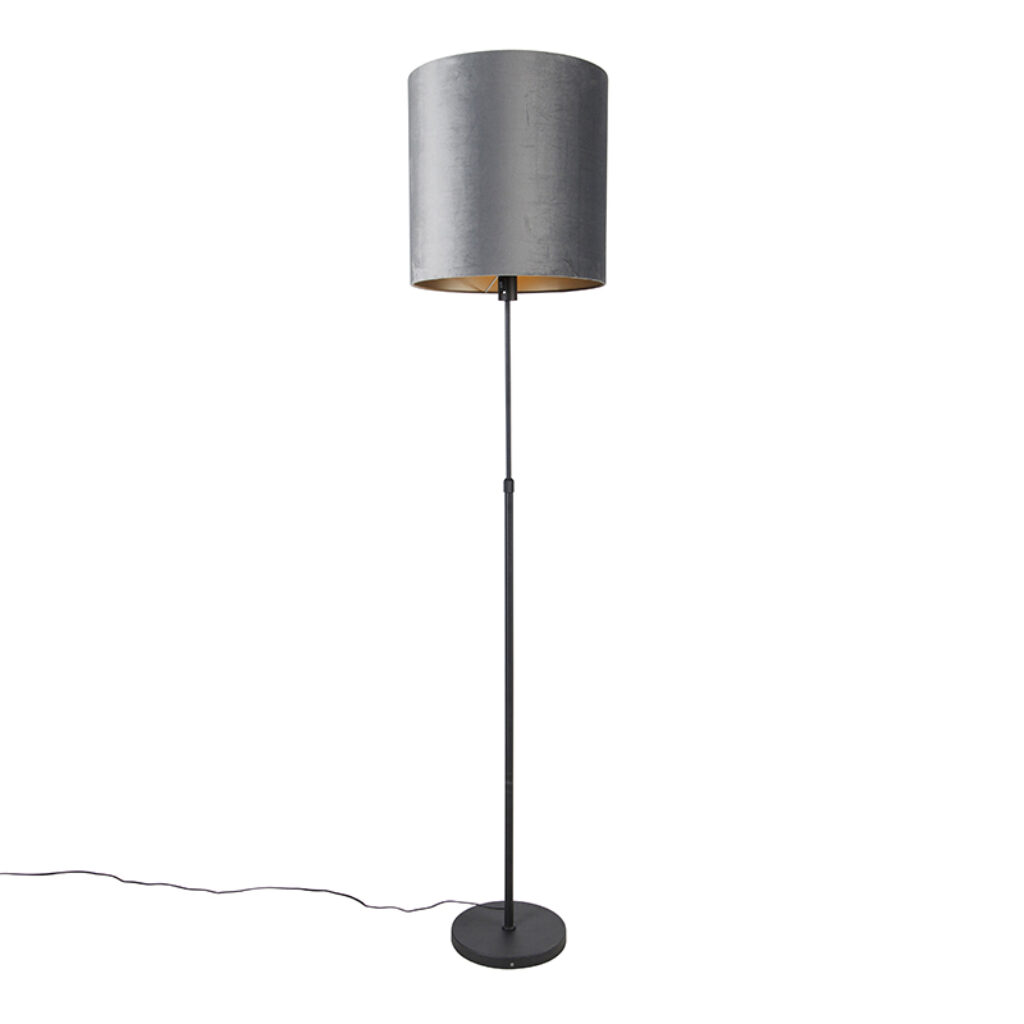 vloerlampen Vloerlamp zwart kap grijs 40 cm verstelbaar Parte StaalStof Grijs Een tijdloze touch in je interieur met onze vloerlamp Parte. prachtige afgewerkt