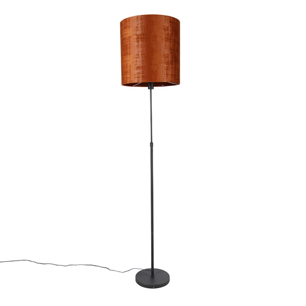 vloerlampen Vloerlamp zwart kap rood 40 cm verstelbaar Parte StaalStof Oranje Een opvallende touch in je interieur met onze vloerlamp Parte. prachtige afgewerkt