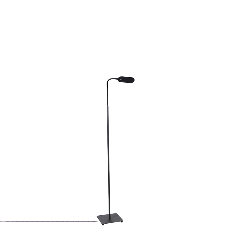 vloerlampen Vloerlamp zwart incl. LED dimbaar in kelvin Botot StaalKunststof Zwart Met deze vloerlamp haal je een echte alleskunner Deze lamp is namelijk