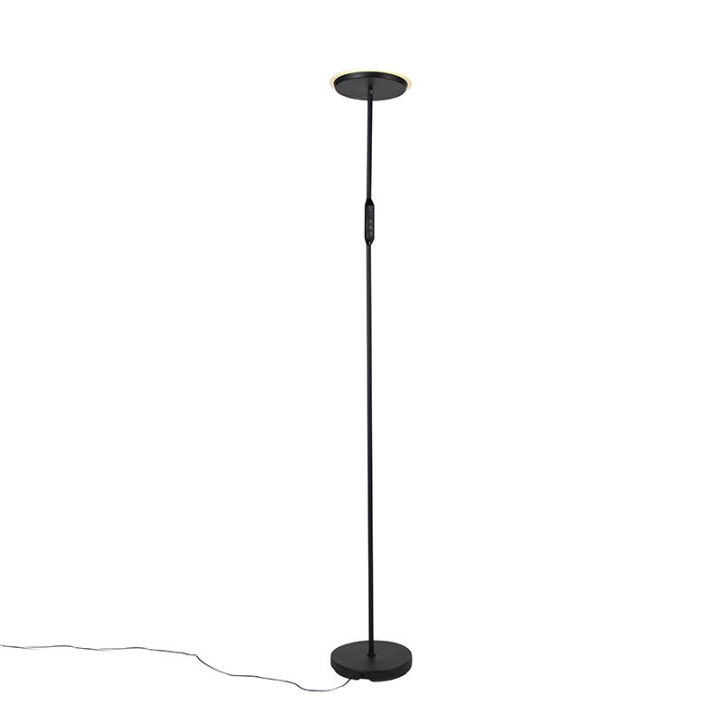 vloerlampen Vloerlamp zwart incl. LED met afstandsbediening Bumu StaalGlas Zwart Tijd om je interieur of kantoor te Kies dan voor de multifunctionele vloerlamp