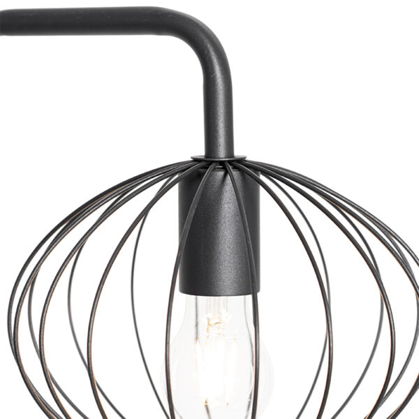 Industriële vloerlamp zwart 23 cm - Margarita - Afbeelding 2
