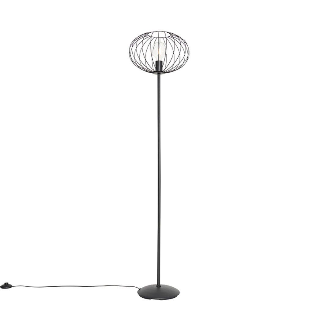 vloerlampen vloerlamp zwart 36 cm Margarita Staal Zwart Een tijdloze in een design De kap van de heeft open afwerking wat er voor zorgt dat je prachtig