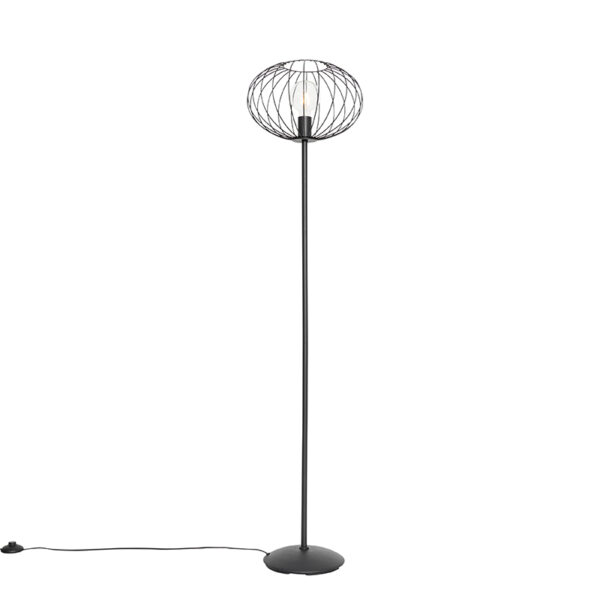vloerlampen vloerlamp zwart 36 cm Margarita Staal Zwart Een tijdloze in een design De kap van de heeft open afwerking wat er voor zorgt dat je prachtig
