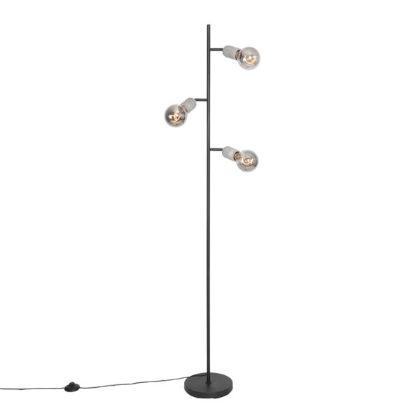 vloerlampen vloerlamp zwart met beton Pedra Steen BetonStaal Zwart Een echte toevoeging in je interieur deze afgewerkt tijdloos en De betonlook zorgt voor een