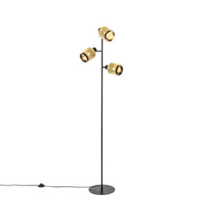 vloerlampen vloerlamp zwart met goud Kayden Staal
