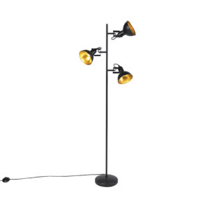 vloerlampen vloerlamp zwart met goud Tommy Staal Zwart De straalt luxe en elegantie dit dankzij de mooie combinatie van het gouden binnenkant Hij hoort volledig