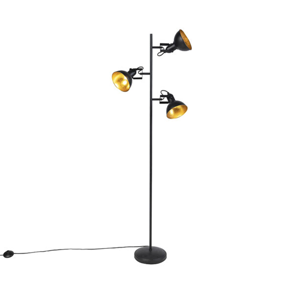 vloerlampen vloerlamp zwart met goud Tommy Staal Zwart De straalt luxe en elegantie dit dankzij de mooie combinatie van het gouden binnenkant Hij hoort volledig