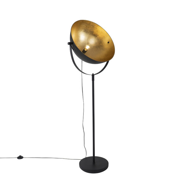 vloerlampen vloerlamp zwart 50 cm met goud verstelbaar Magnax Staal Zwart Onze steelt de show in huis. Deze is afgewerkt een tijdloze zwarte kleur en gouden