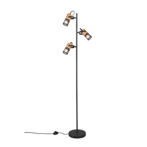 vloerlampen vloerlamp zwart met hout Manon StaalHout Zwart Vloerlamp is een mooi toevoeging aan je interieur. De lamp gemaakt van staal hout. Hij heeft hoogte
