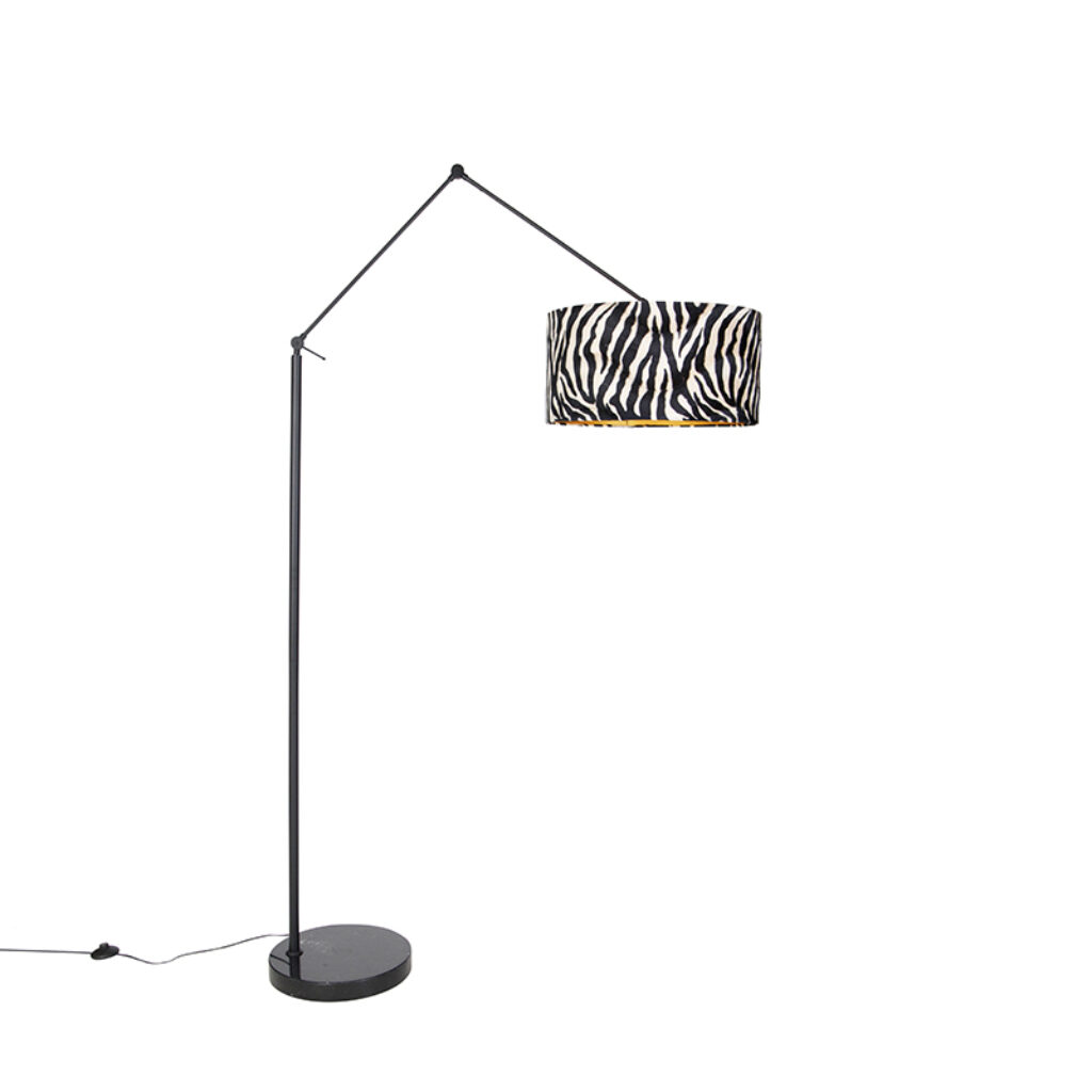 vloerlampen Vloerlamp zwart met kap zebra 50 cm Editor StaalStof Zebra print Ben je op zoek naar een eyecatcher voor in Dan is wat Zijn opvallende weet meteen