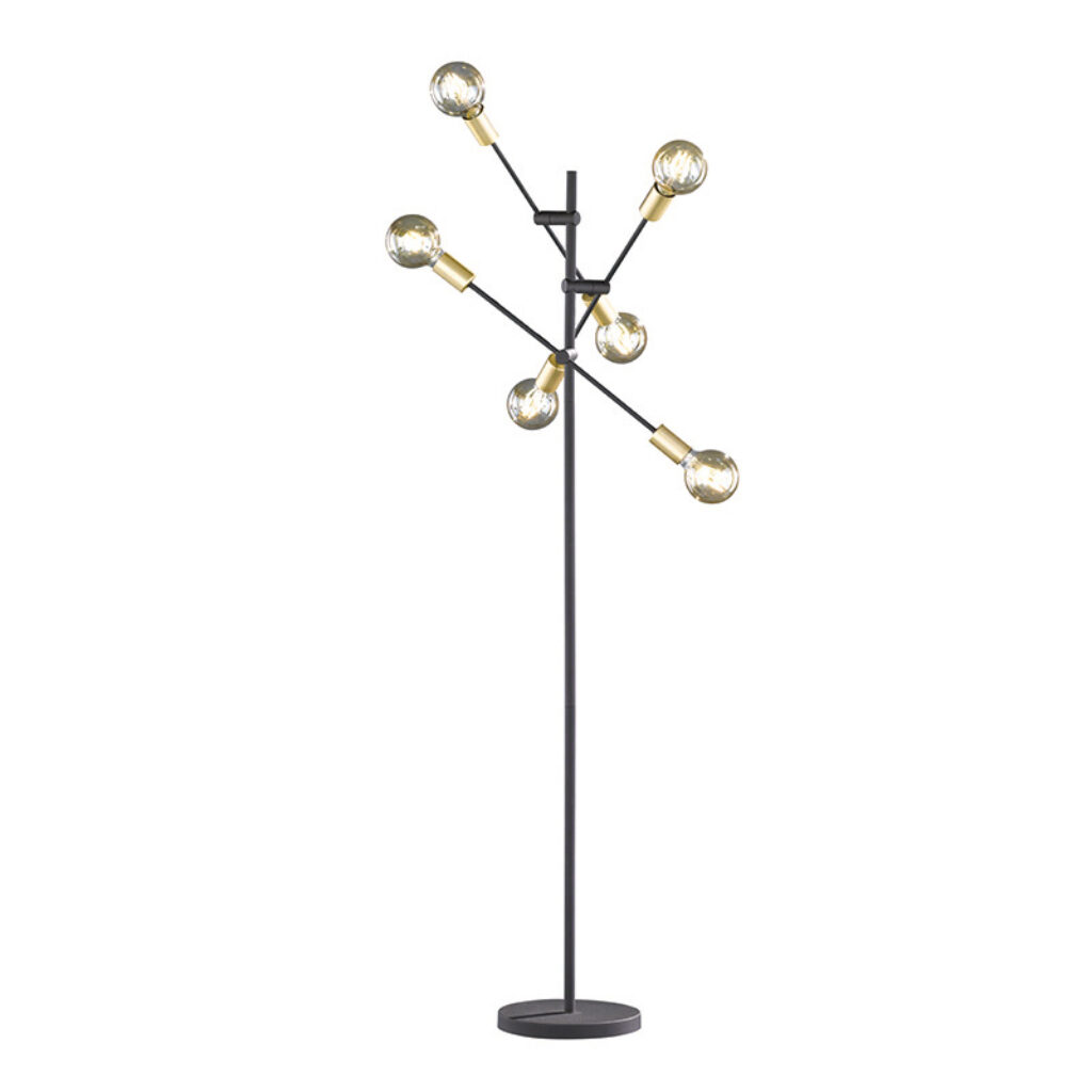 vloerlampen vloerlamp zwart met messing Sydney Staal Zwart Dit is wel een hele bijzondere de look. De armen van lamp zijn ook nog eens draaibaar waardoor je