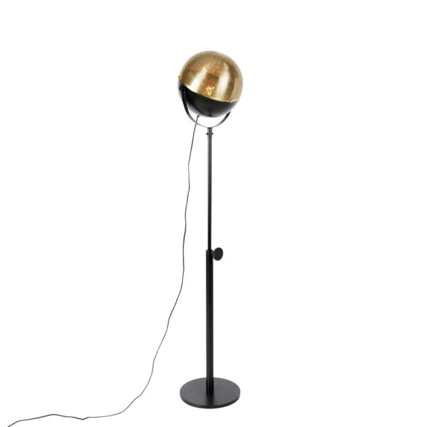 vloerlampen vloerlamp zwart met messing verstelbaar Haicha Staal Nee je hebt het niet te hoog in bol. Deze bolvormige is de perfecte toevoeging aan bijvoorbeeld