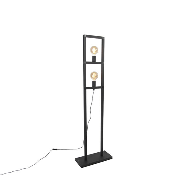 vloerlampen vloerlamp zwart Simple Cage 2 AluminiumStaal Zwart Lekker luchtig ontwerp met een sterk minimalistisch beeld kies je ook voor deze stijlvolle Jouw