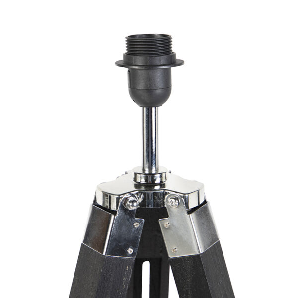 Vloerlamp zwart zonder kap - Tripod - Afbeelding 2