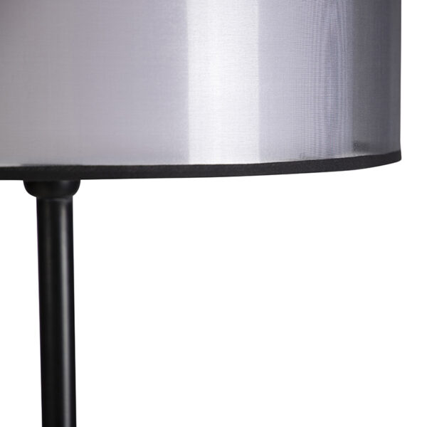 Zwarte vloerlamp met duo kap zwart/wit 47 cm - Simplo - Afbeelding 2