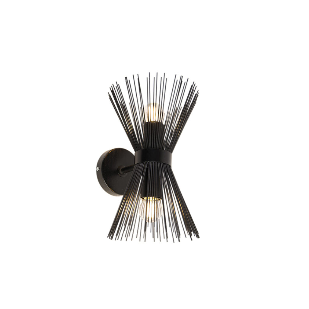 wandlampen Art Deco wandlamp zwart Broom Staal Zwart Haal een echte opvaller in huis met onze Deze is gemaakt van staal en afgewerkt tijdloze zwarte kleur. HIj