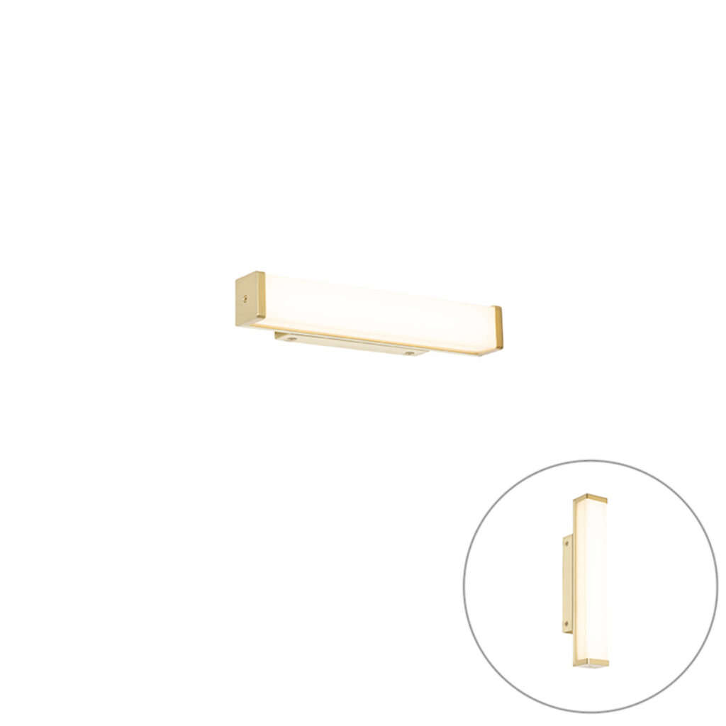 wandlampen Badkamer wandlamp messing 32 cm incl. LED IP44 Cascada KunststofAluminium Haal een stijlvolle in huis met Cascada. Deze moderne is gemaakt van