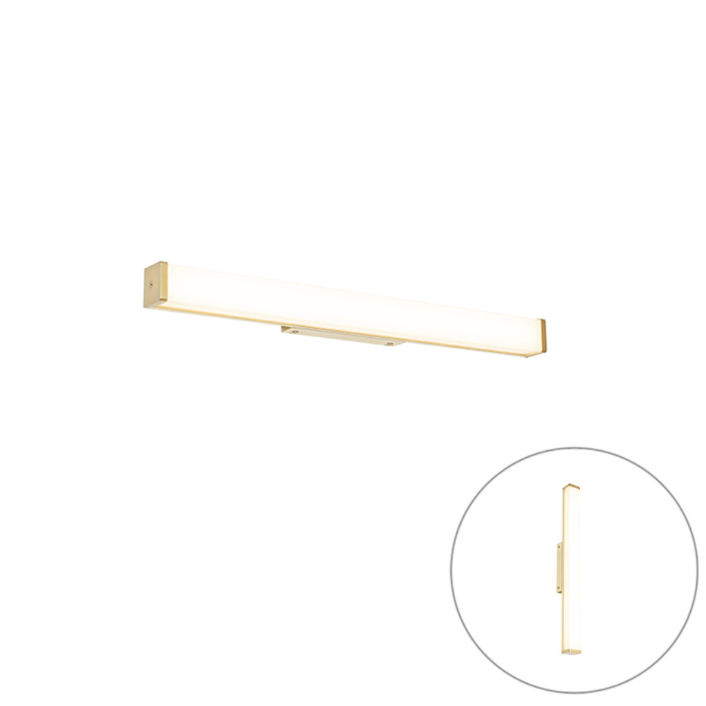 wandlampen Badkamer wandlamp messing 62 cm incl. LED IP44 Cascada KunststofAluminium Haal een stijlvolle in huis met Cascada. Deze moderne is gemaakt van