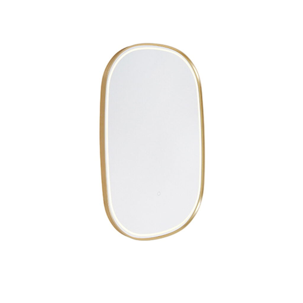 wandlampen Badkamerspiegel goud incl. LED met touch dimmer ovaal Miral GlasAluminium Een echt retro hebbeding maar dan in een multifunctioneel is fijne