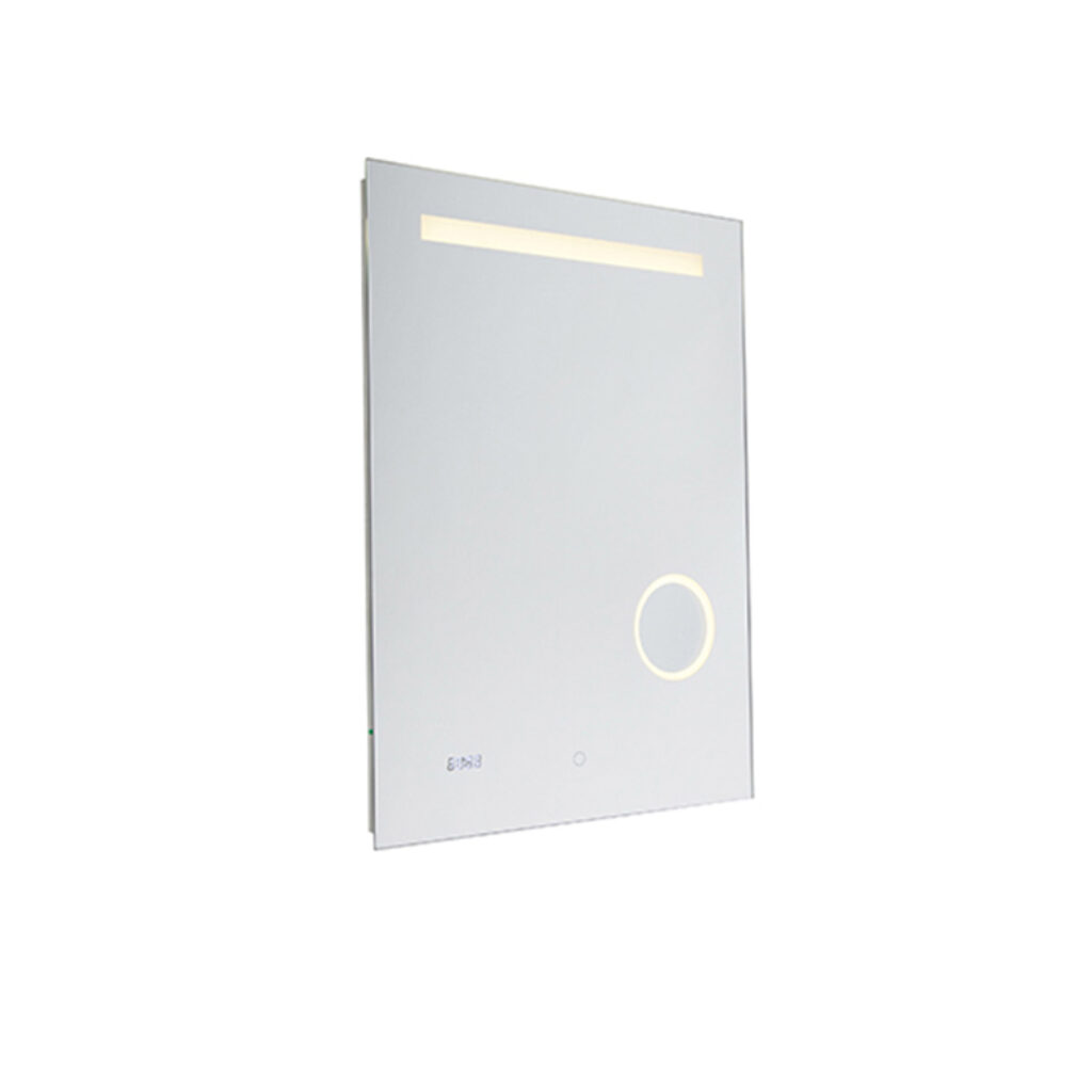 wandlampen Badkamerspiegel 60x80 cm incl. LED met touch dimmer en klok Miral GlasAluminium Transparant is een super fijne badkamerspiegel in een. Hij eenvoudig
