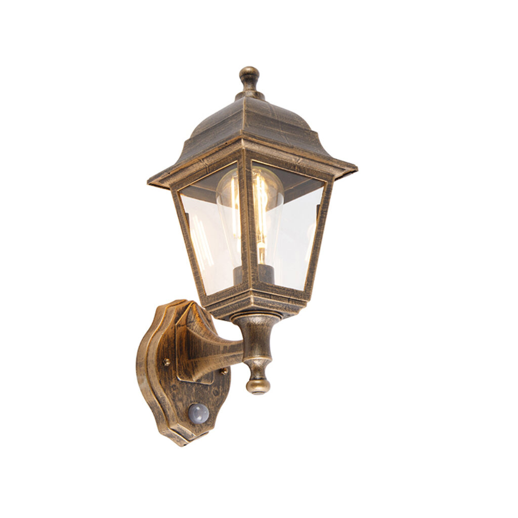 wandlampen buiten Antieke wandlamp goud IP44 met bewegingsmelder Capital GlasKunststof is de klassieker onder wandlampen. van meest bekende en toch stijlvolle