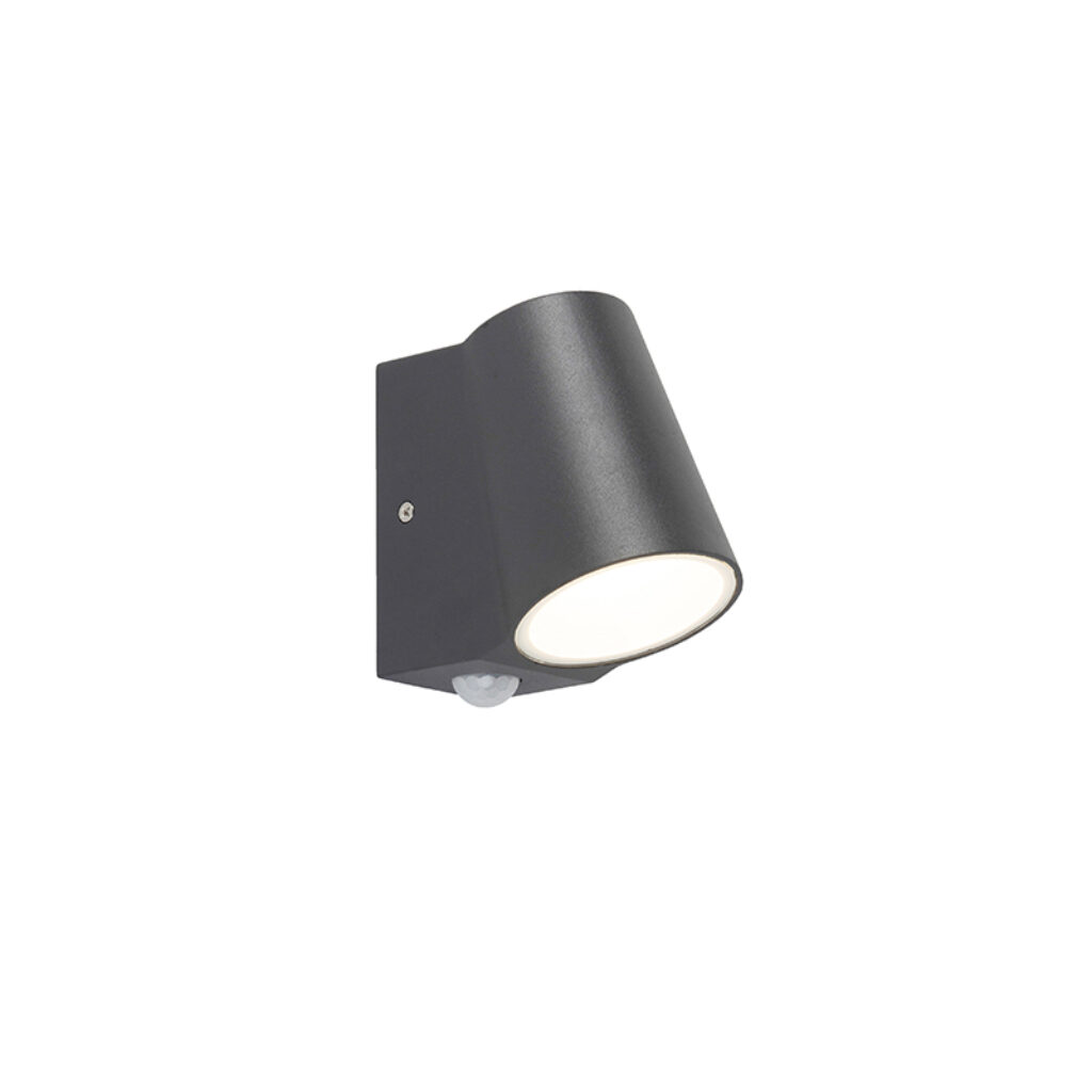 wandlampen buiten Buitenlamp antraciet met bewegingssensor incl. LED Uma AluminiumGlas Donkergrijs Een moderne buitenlamp speciaal voor De hoort echt thuis in