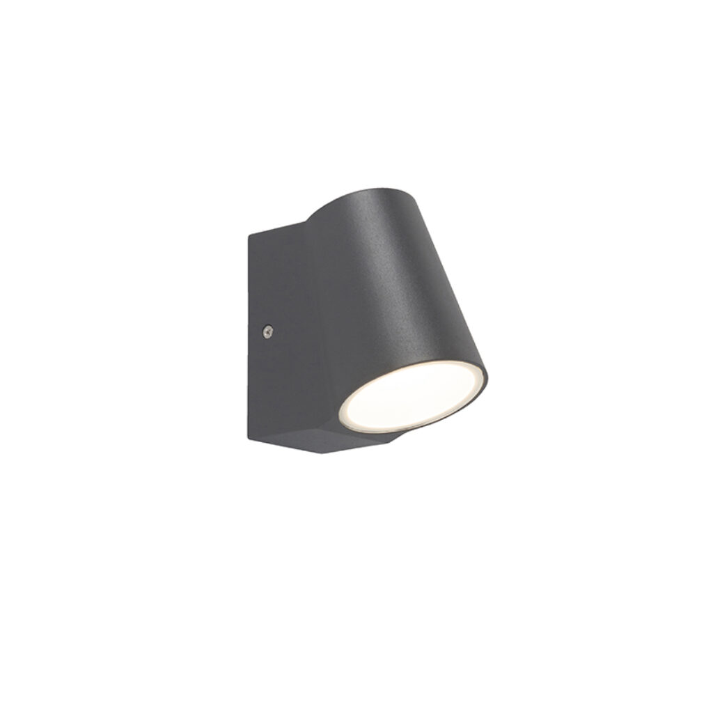 wandlampen buiten Buitenlamp antraciet met sensor incl. LED Uma AluminiumGlas Donkergrijs Een moderne buitenlamp speciaal voor De hoort echt thuis in een
