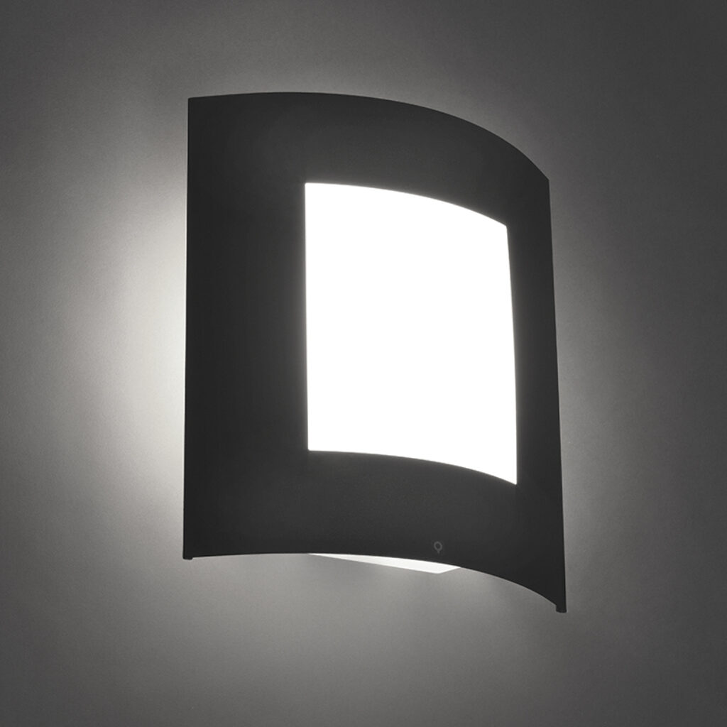 wandlampen buiten Buitenwandlamp antraciet IP44 Emmerald 1 KunststofRoestvrij staal Donkergrijs Deze strakke wandlamp is een topkwaliteit buitenlamp uit