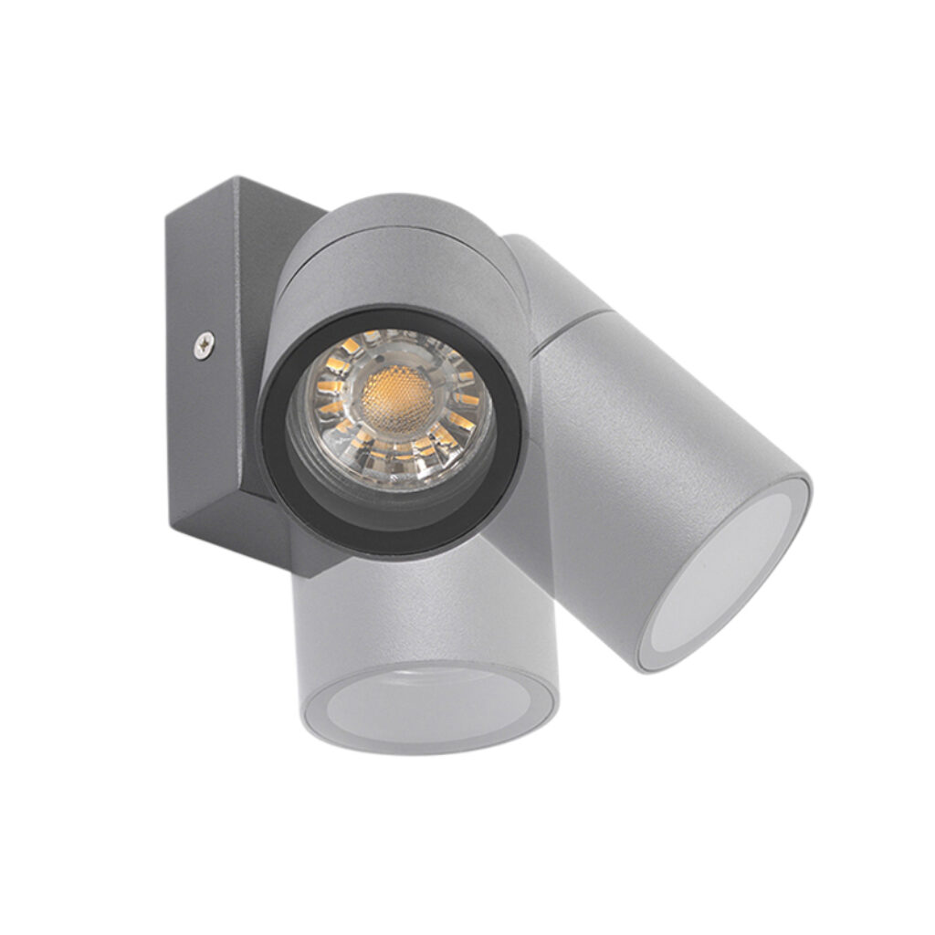 wandlampen buiten Buitenwandlamp antraciet IP44 en kantelbaar Solo Roestvrij staal Donkergrijs Deze wandlamp Duo is een super functionele buitenlamp met strakke