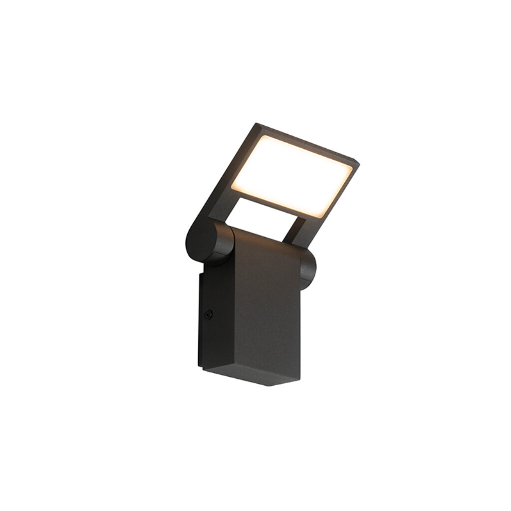 wandlampen buiten Buitenwandlamp antraciet incl. LED IP54 verstelbaar Zane AluminiumKunststof Donkergrijs Zorg voor een veilige buitenomgeving met de wandlamp