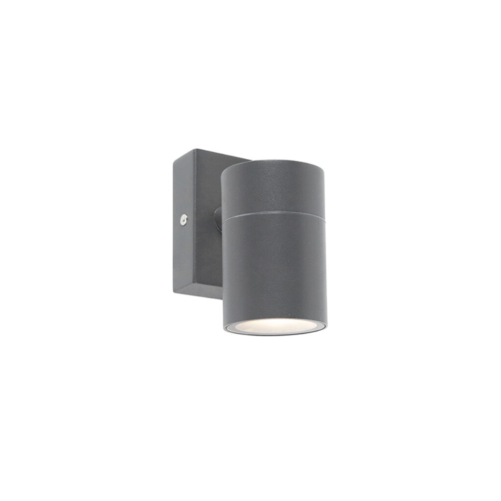 wandlampen buiten Buitenwandlamp antraciet IP44 Solo Roestvrij staal Donkergrijs Deze wandlamp Duo is een super functionele buitenlamp met strakke vormgeving