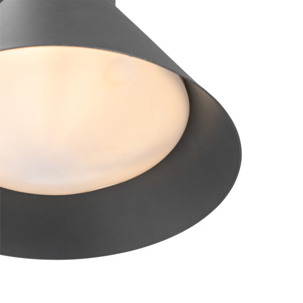 Industriële buitenwandlamp donkergrijs kegel IP44 - Natas - Afbeelding 2