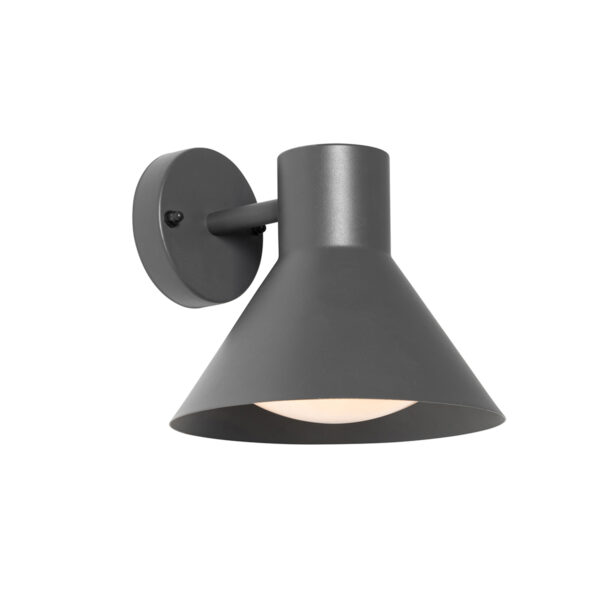 wandlampen buiten buitenwandlamp donkergrijs kegel IP44 Natas StaalGlas Donkergrijs