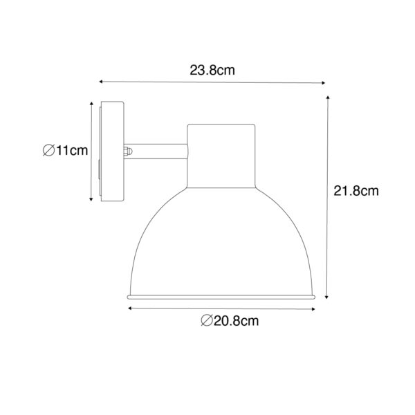 Industriële buitenwandlamp donkergrijs rond IP44 - Natas - Afbeelding 3